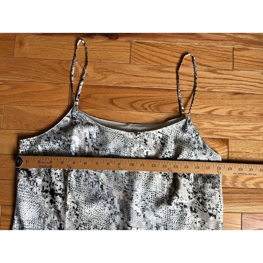 NWTS Calvin Klein Grey Snakeskin Print Satin Slip Dress Spaghetti Strap Size 14 - Picture 5 of 7